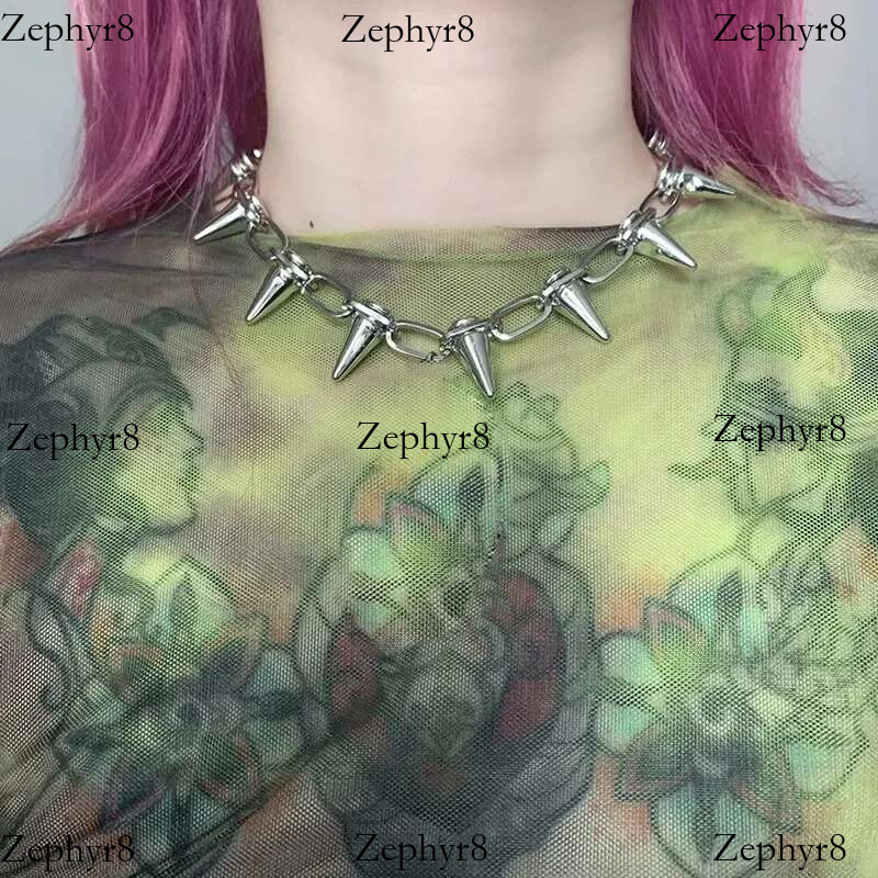 Fashion Punk Chokers Necklaces Goth Rivet Collar Choker Necklace Metal Spike k Chain Unisex Rock Night Club Jewelry