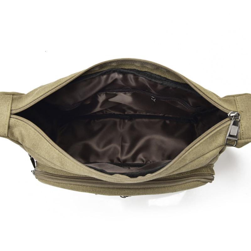Fashionable and trendy backpack canvas shoulder with multiple compartments for leisure, large capacity men's crossbody designer