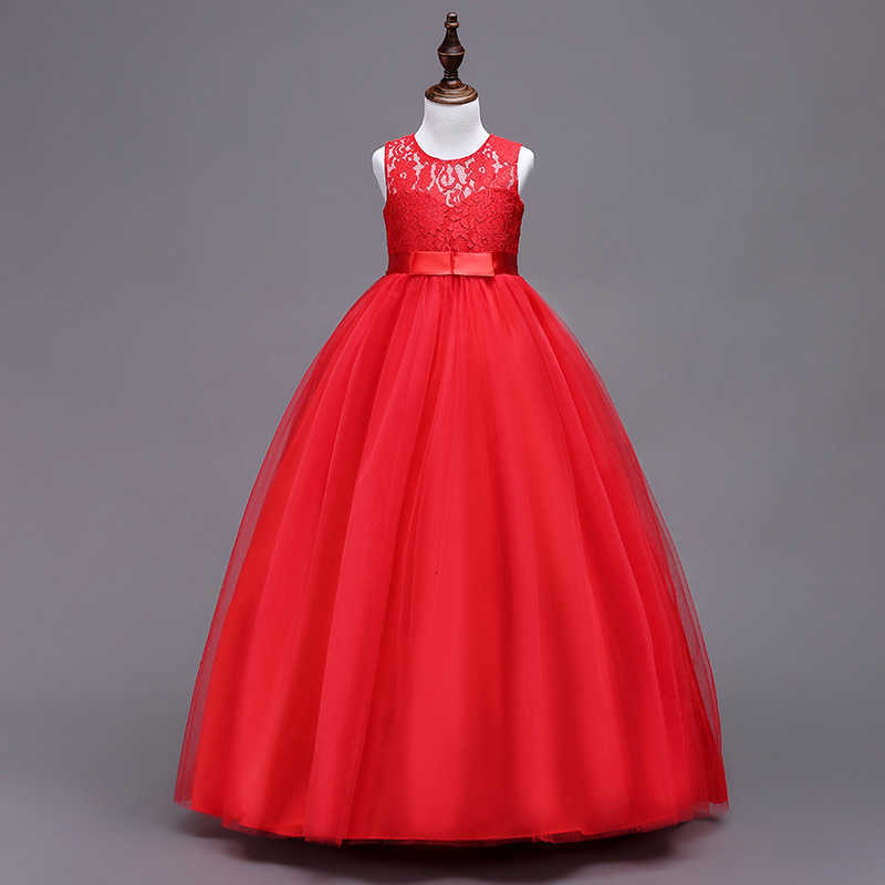 Girl's Dresses New children's dress Princess Dress middle-aged children's wedding dress long puffy dress girl Lace Princess Dress