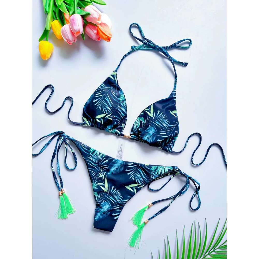 Ruotonsept new sexy printed headband bikini set women's swimsuit two-piece triangular camisole swimsuit Brazilian swimsuit bikini