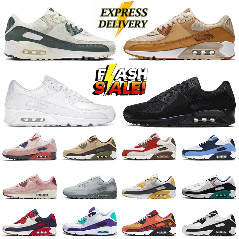 90 90s mens trainers running shoes sail vintage green bacon UNC hemp earth supernova camo wolf grey infrared triple white black leather mesh sneakers sports women