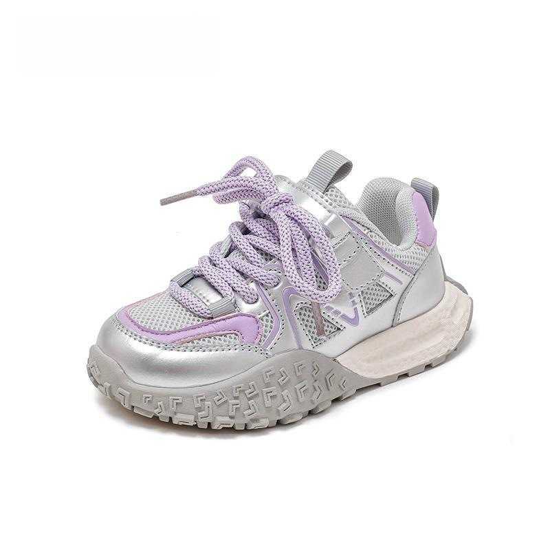 Athletic Outdoor Spring lightweight anti slip shock-absorbing running shoes for girls boys 2025 new breathable childrens shoesY250314EYSJ