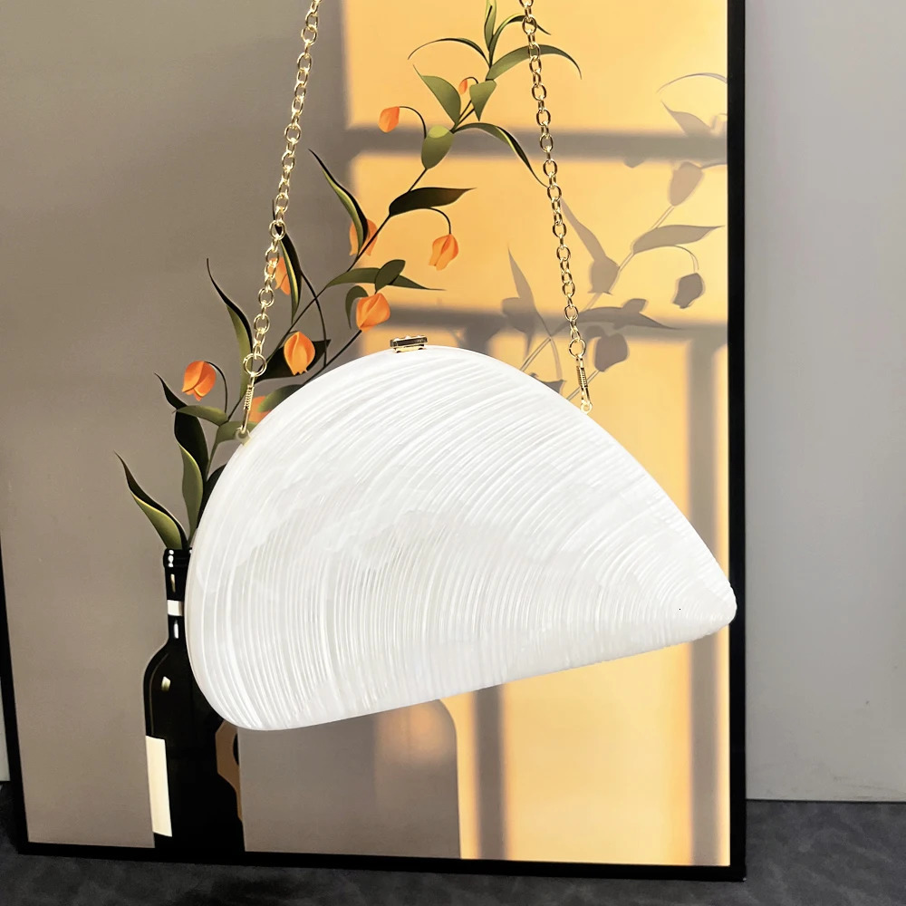 Golden Evening bag Purses and handbag shoulder bags funny shape Party Wedding Acrylic Shiny Clutch purse 250311