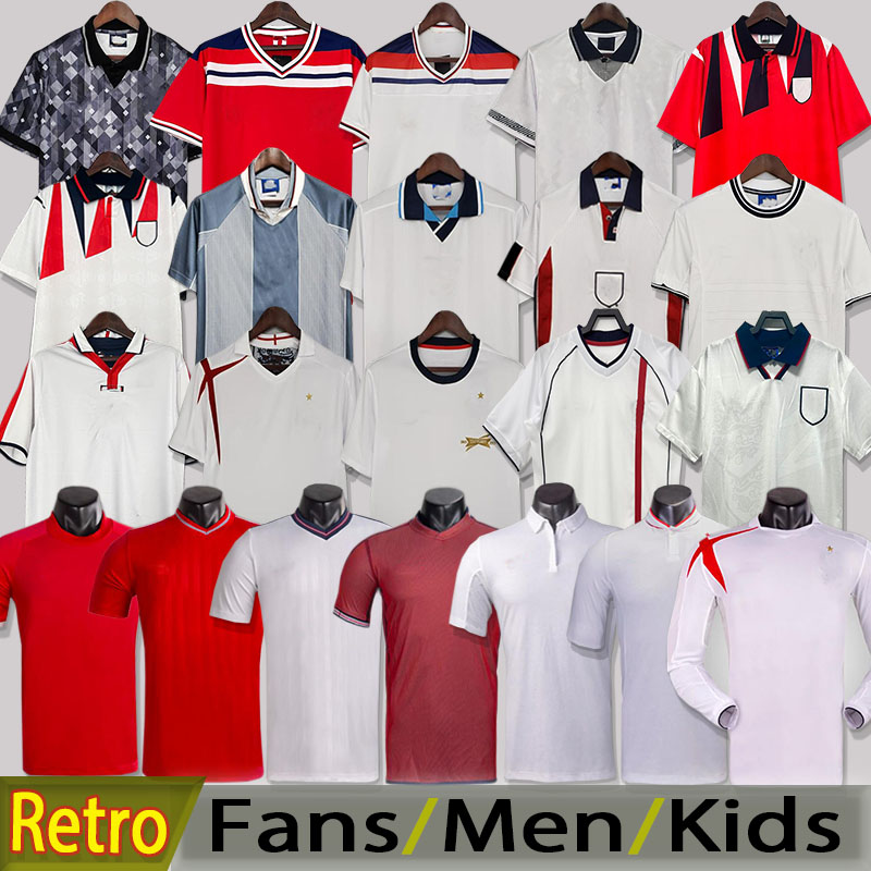 EnGLaNd retro Soccer Jerseys GASCOIGNE SOUTHGATE 1990 1998 Home away SHEARER OWEN 1996 Kids Vintage Football shirts 2002 04 06 10 12 ROONEY GERRARD LAMPARD