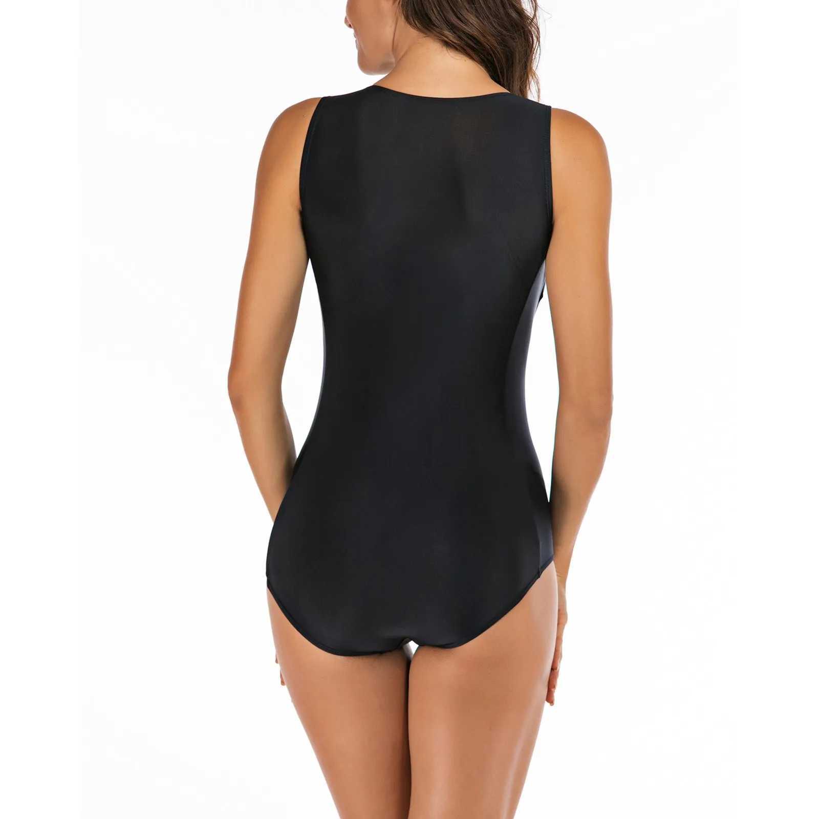 2025 Plus Size Slimming Bathing Suit Women Swimsuit Zipper Surfing Sports Training One Piece Swimwear De Bain FmeXJ250315