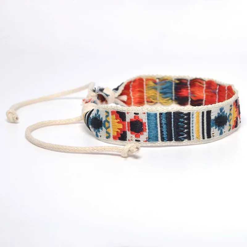 Bohemian style woven rope friendship bracelet mens cotton handmade charm bracelet and bangle ethnic jewelry giftXJ250315