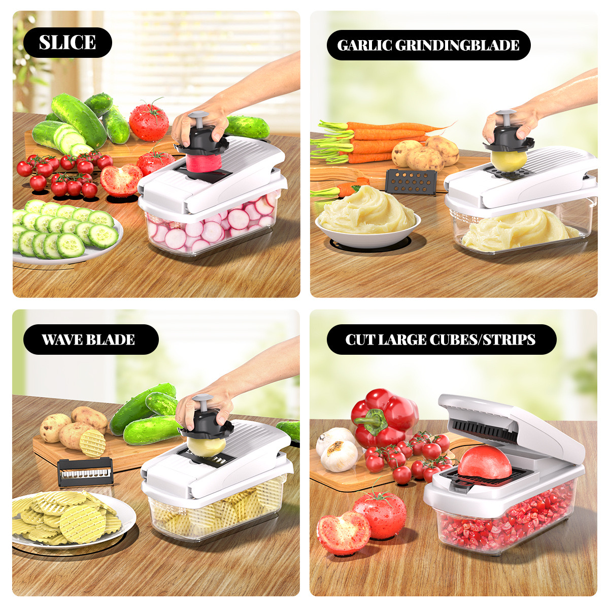 Cross-border exclusive slicer julienne grater cut block dicing artifact vegetable cutter household multifunctional vegetable cutter