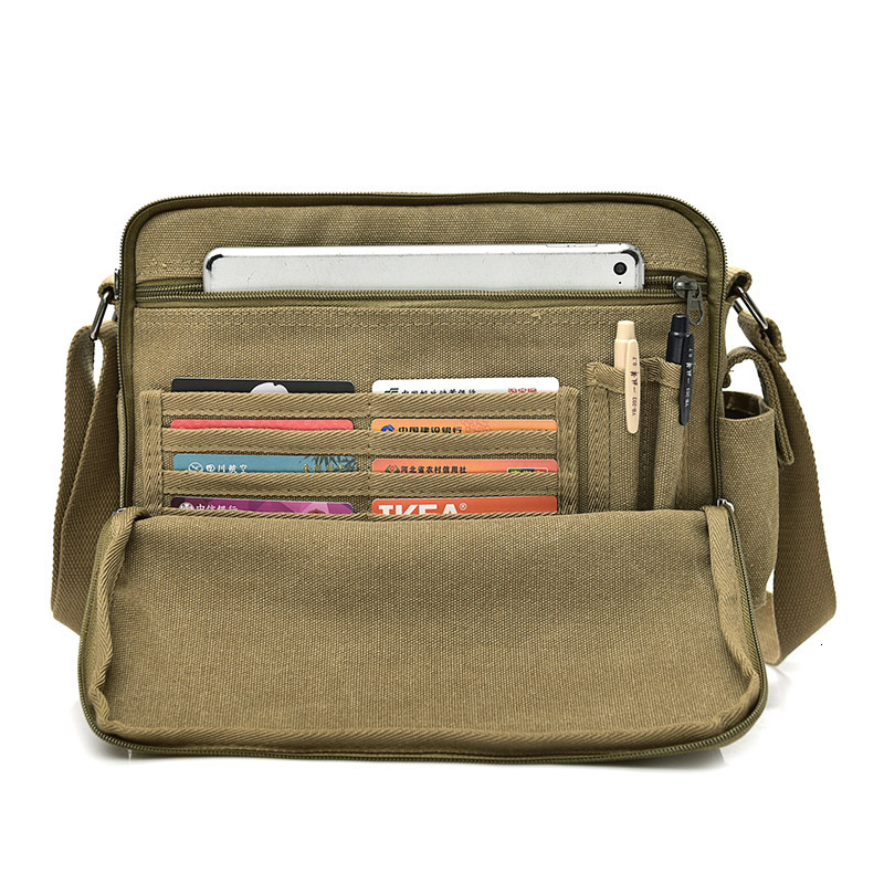 Fashionable and trendy canvas backpack multifunctional single men's leisure large capacity crossbody, multi compartment shoulder designer