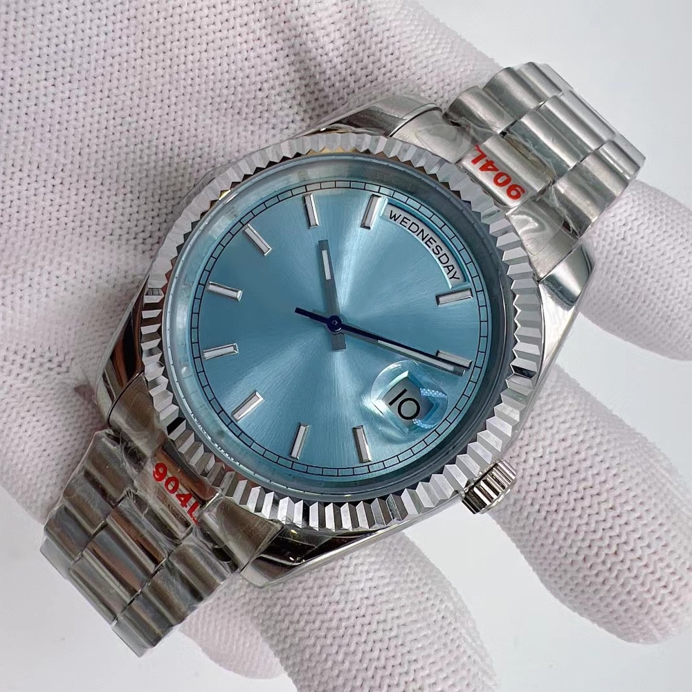 Classic Baton Markers UPGRADED Automatic Mechanical 40mm Mens Watches ST9 Sapphire President Bracelet Men's Wristwatches For Every Occasiion