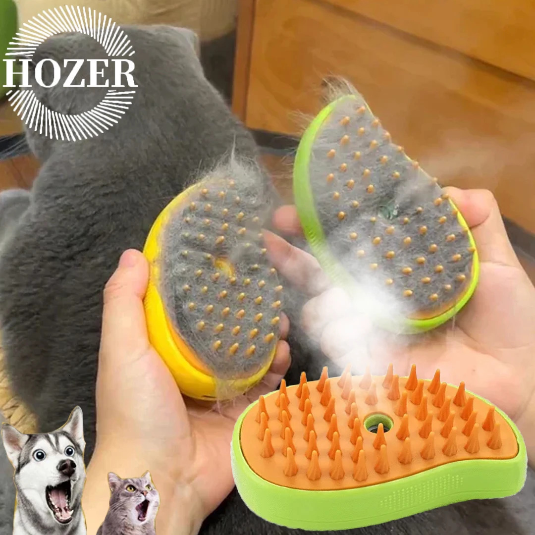 Cat and dog steam brush Steam Electric spray for pet massage beauty tool Shedding 3 in 1 electric comb y250312