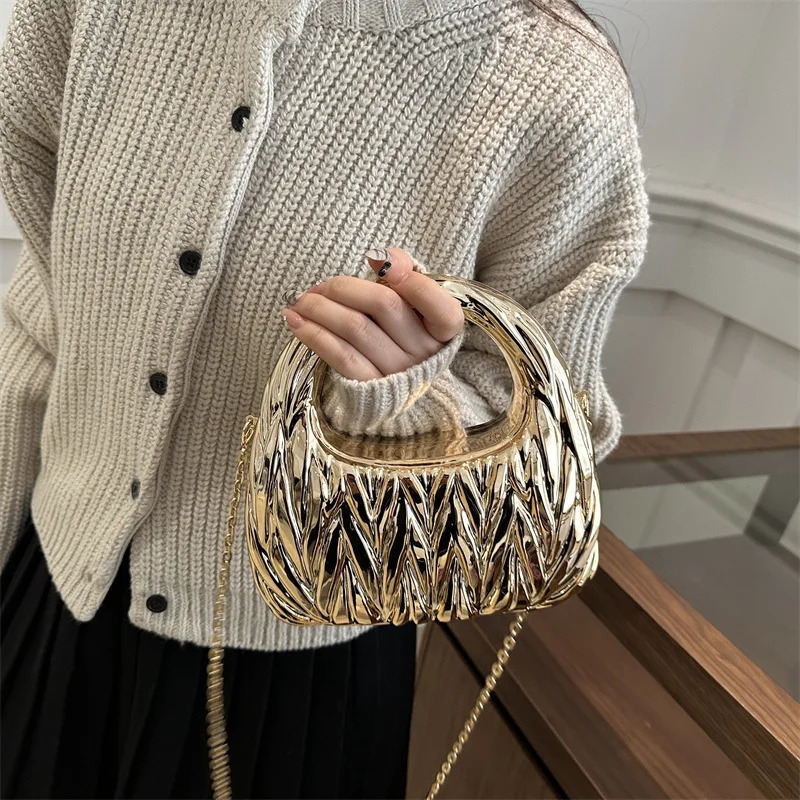 Acrylic handbag Lingge Shoulder Bag for Women Fashion Chain Dumpling Bag 250314