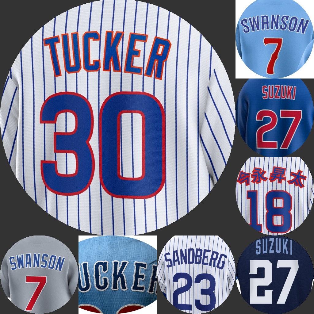 New Powder Blue Dansby Swanson Jersey Shota Imanaga Baseball Seiya Suzuki Pete Crow-Armstrong Kyle Tucker Justin Steele Javier Assad Greg Maddux Jameson Taillon