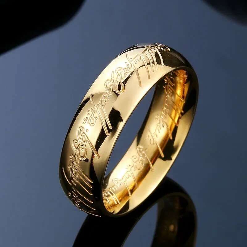 European American Popular Stainless Lord of The Rings Men's and Women's Non Fading Titanium Steel Trendy Jewelry