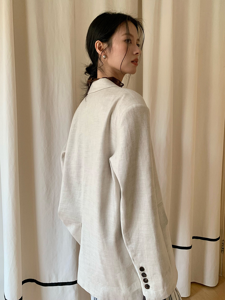 F3133Chic Female Linen Scarf - Perfect Complement for Your Spring and Autumn Wardrobe