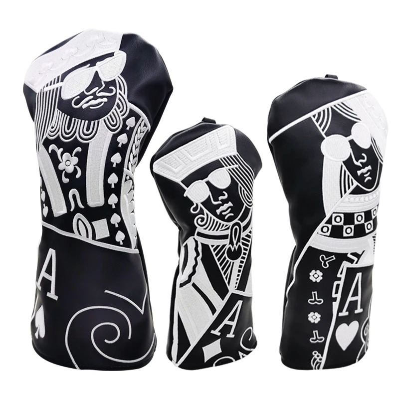 JQK Golf Club #1 #3 #5 Wood Headcovers Driver Fairway Woods Cover PU Leather High quality Putter Head Covers 250314