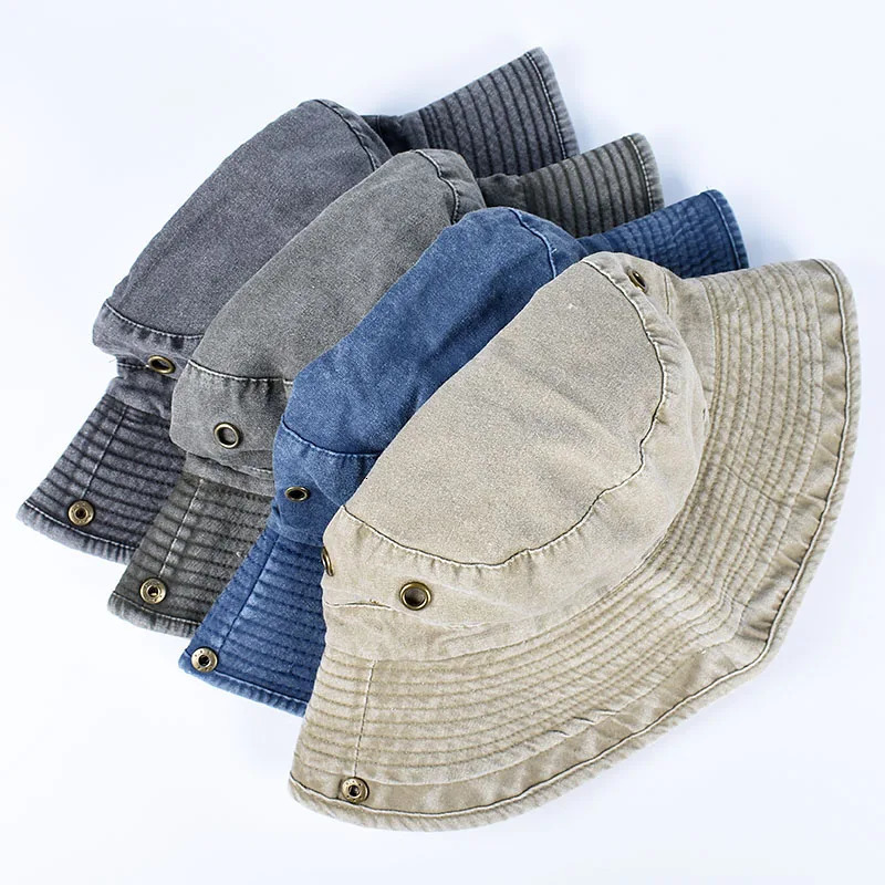 Bucket Hat Mens Summer Panama Outdoor Camping Sunscreen Mat Beach Boonie Hat with Belt Fishermans Fishing Hat 250314