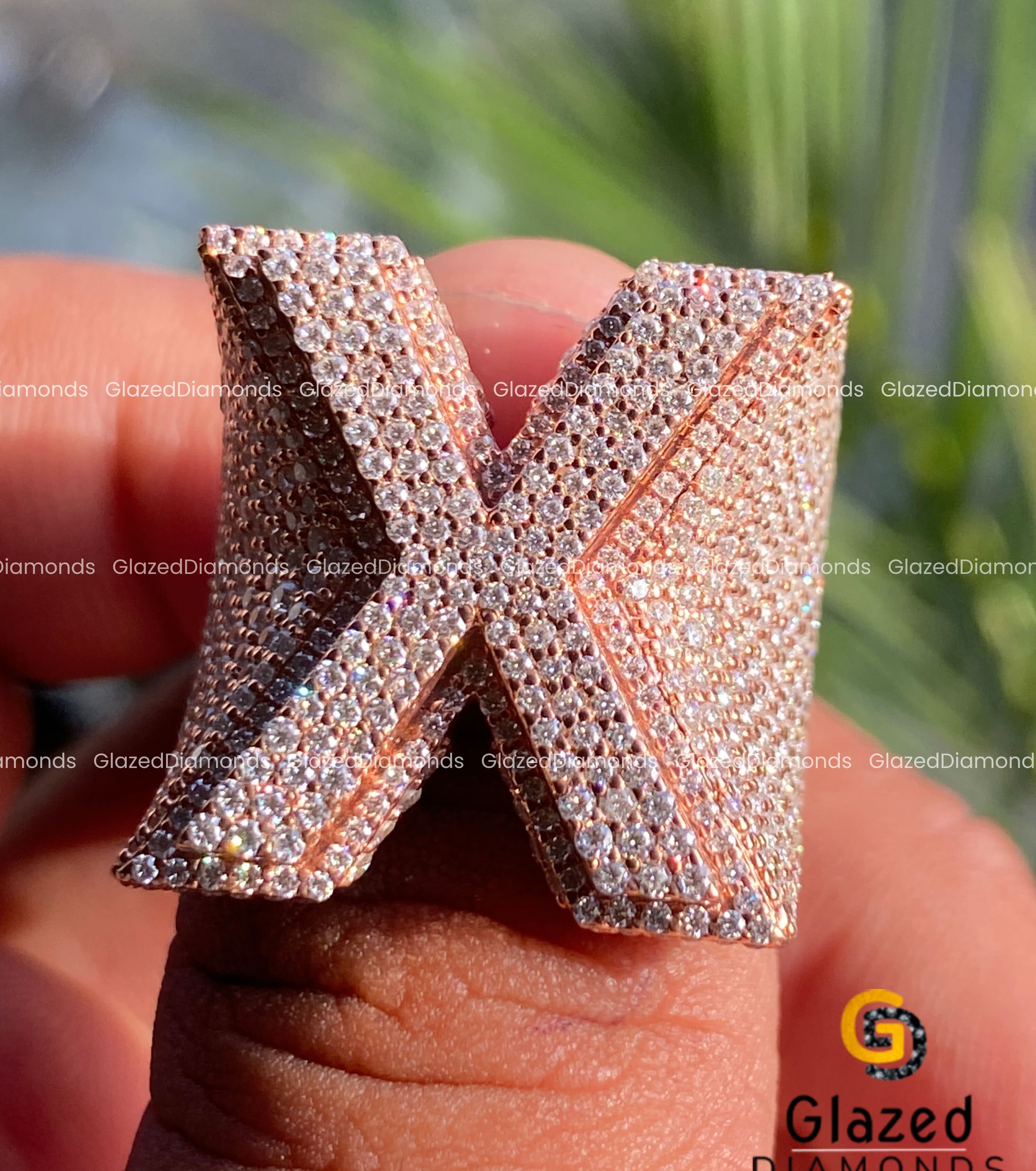 Stylish New Arrival Iced Out Custom Hip Hop Ring Made in 10kt Rose Gold With Enhanced VVS Clarity Moissanite Diamonds