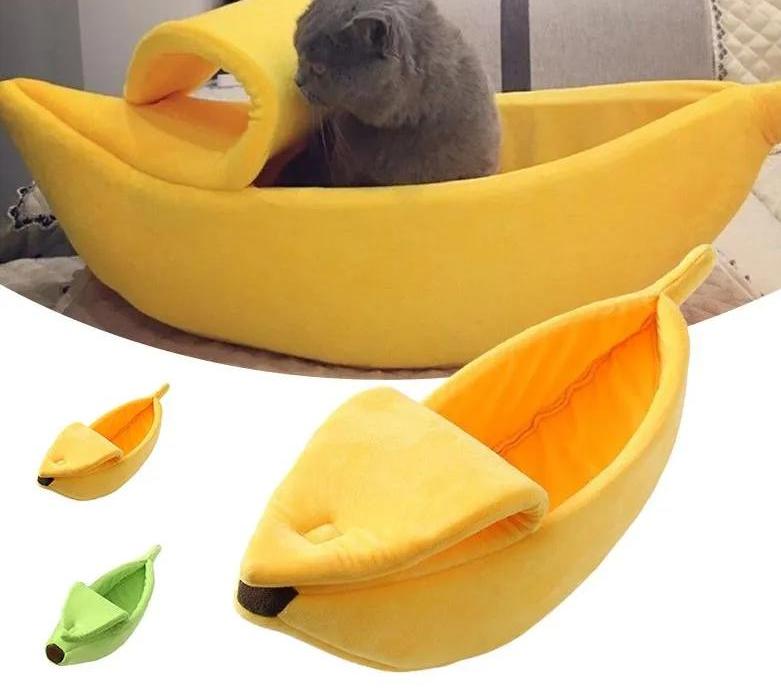 Four seasons new banana cat litter semi-enclosed dog litter Summer pet litter easy to clean pet bed non-sticky hair delivery blanket