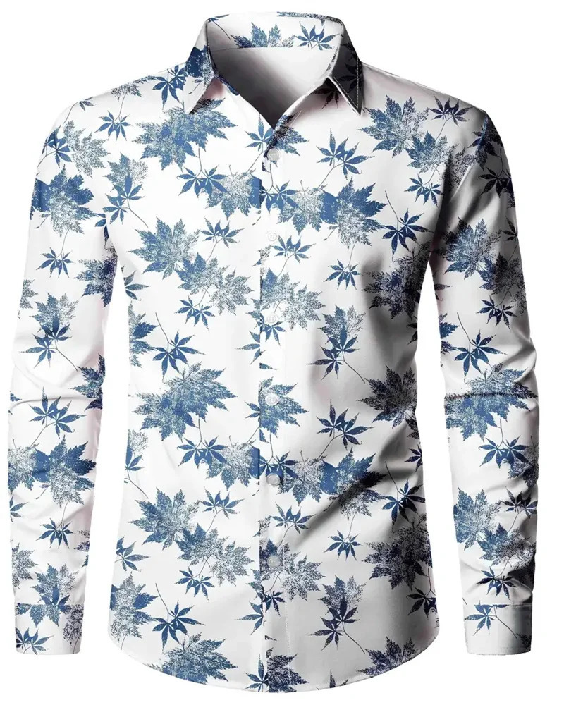 mens long sleeved shirt with polka dot collar long sleeved clothing for formal wear with polka dot printed buttons mens casual shirt 250314