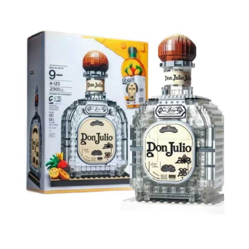 Building block toy bottle simulated grape wine bottle assembly building block creative building block decoration gift Y250315