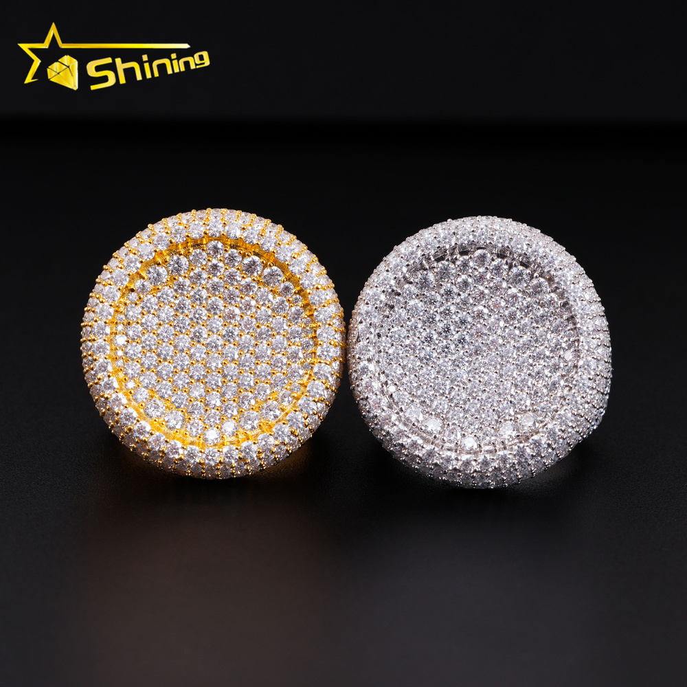Luxury Style Custom Jewelry Silver 10k 14k 18k Vvs Moissanite Ring Hip Hop Jewelry Pass Diamond test Men Pinky Iced Out Ring