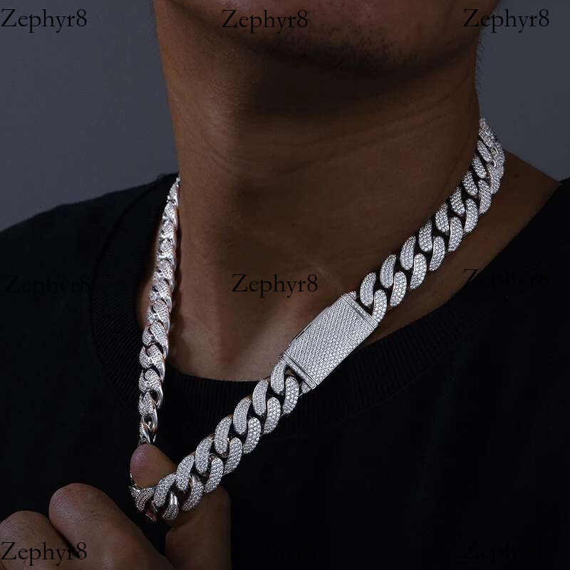 2025 model 8-20mm Moissanite Cuban k Chains Man S For Men Hip Hop Jewelry Sier Necklace Christmas Gifts 2024 New Arrival
