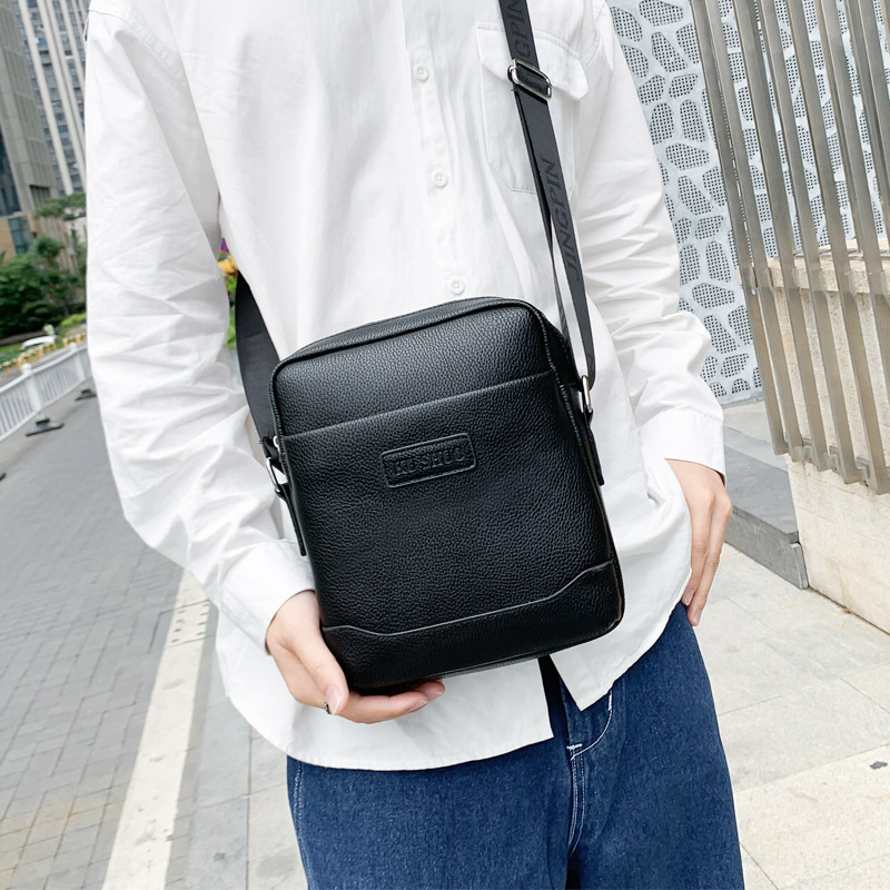 Men's backpack casual single crossbody PU leather business small shoulder trendy fashion large capacity multi compartment men's designer bag