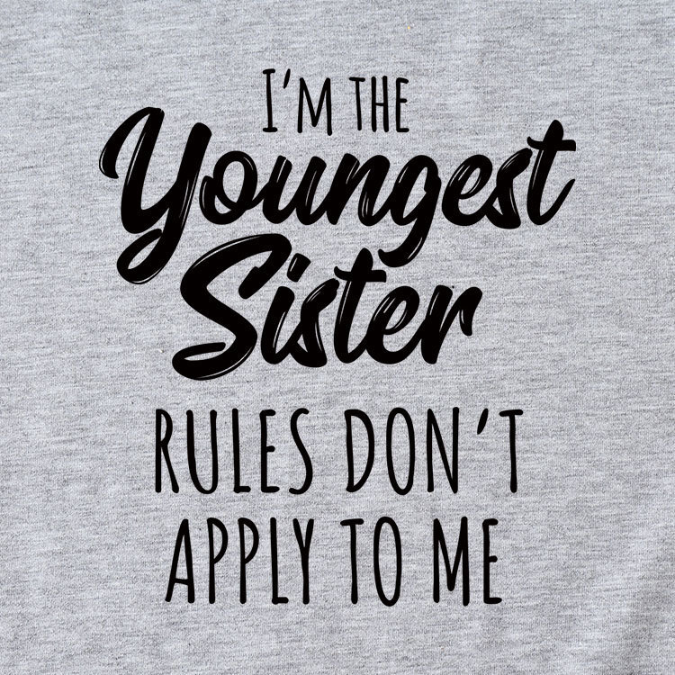 Letter Print I'm The Youthful Sister Fashion Short Sleeved T-Shirt