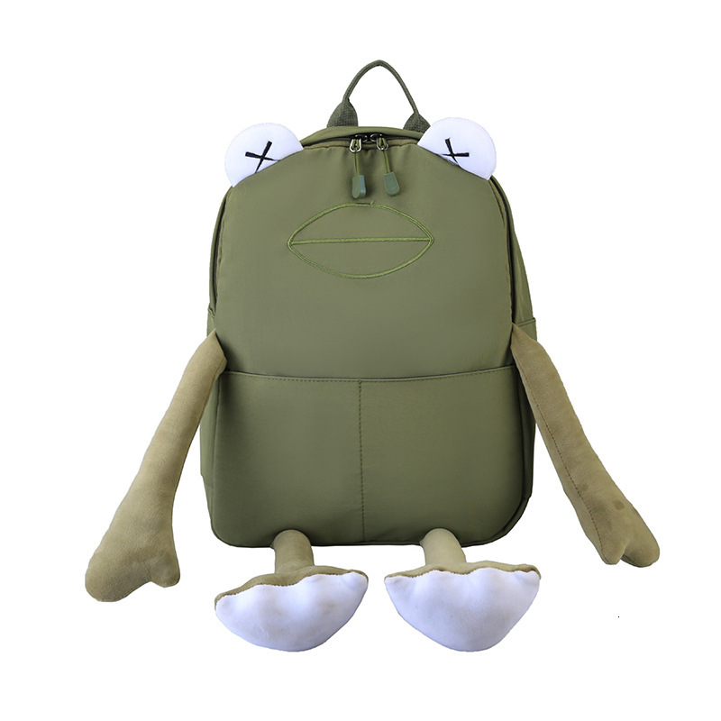 designer bag College style, niche, funny cute, ugly, cute little frog cartoon personality, internet celebrity backpack, trendy and cool backpack