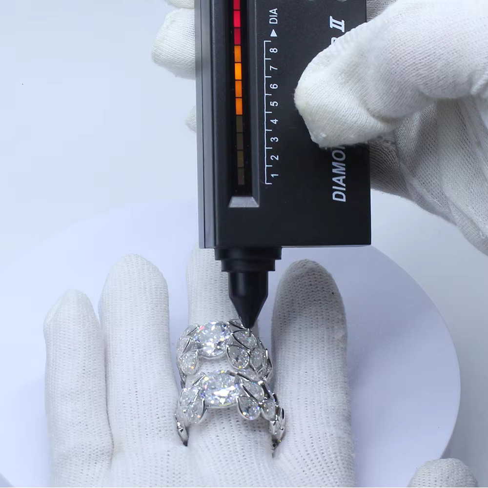 Unique Style Pear Cut Hip-hop Ring Ice Out Jewelry Custom Design Pear halo Ring Moissanite Sterling 925 Silver Rings for Men