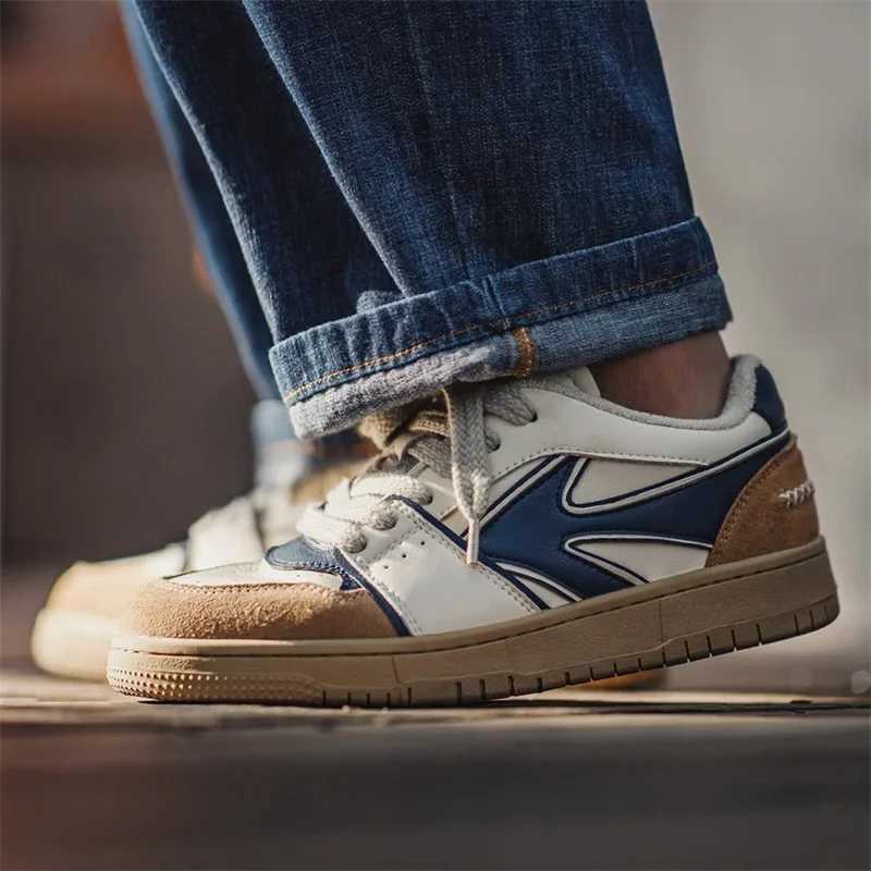 Maden Mens Casual Board Shoes Retro Colored Shoes 2023 Autumn Winter New Versatile Low Top Shoes Sports Board Shoes Y250315