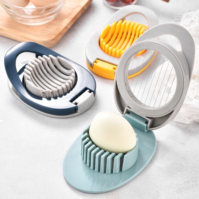Creative New 2-in-1 Stainless Steel Creative Pi Egg Slicer Egg Sausage Slicer Boat Shape Two Colors