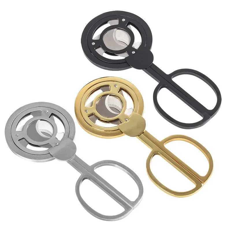 Luxury 3 Blades Stainless Steel Gold Plated Cigar Cutter Pocket Gadgets Zigarre Cutter Knife Cuban for COHIBA Cigars ScissorsC250315