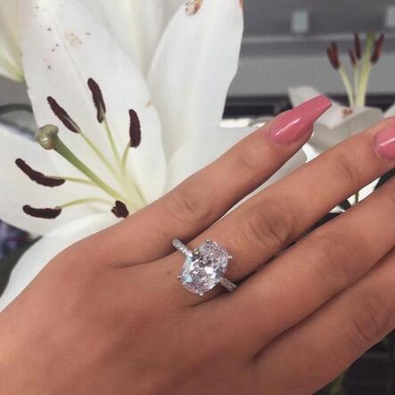 Dazzling Promise ring 925 Sterling silver Oval 4ct AAAAA Sona moissanite Wedding Band Rings for women Bridal Statement Party Jewelry