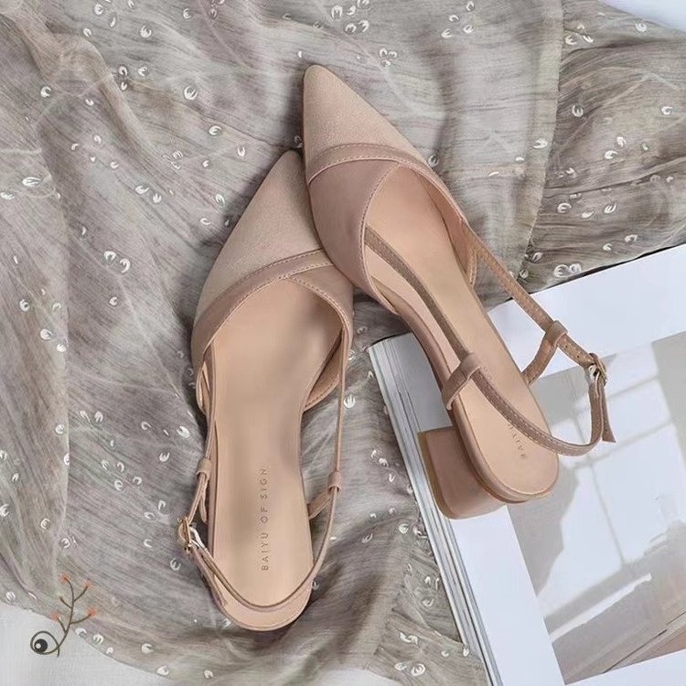 Free shipping high heels women sandals fashion trendy comfortable black nude thick heels