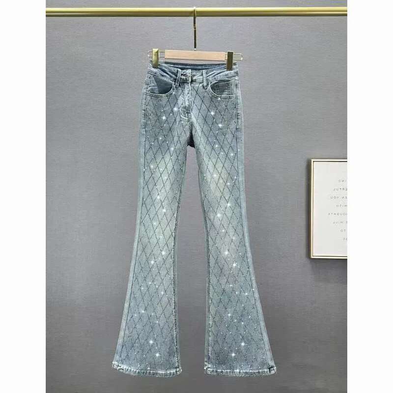 2025 new flared pants for women's designer fashion jeans, new high waisted elastic slim fit pants4