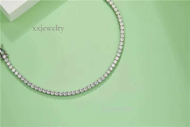 Fine Top Selg Moissanite Jewelry Sier S Sterg White 14k Gold Plated Dia Tennis Chain Necklace