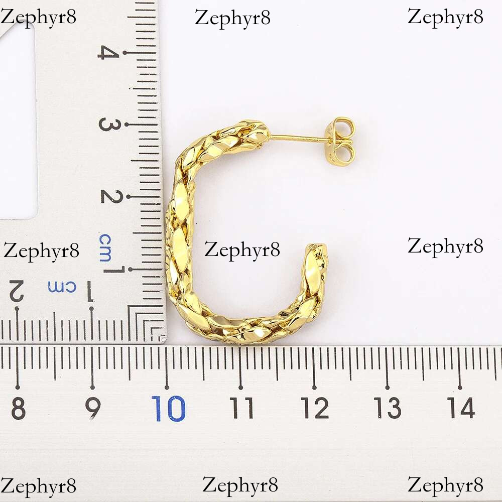 2025 New model Nidin Fashion Gold/Sliver Color C Shape Creative Design Earrings for Woman Retro Punk Hip Hop Metal Irregular Ear Jewelry Gift