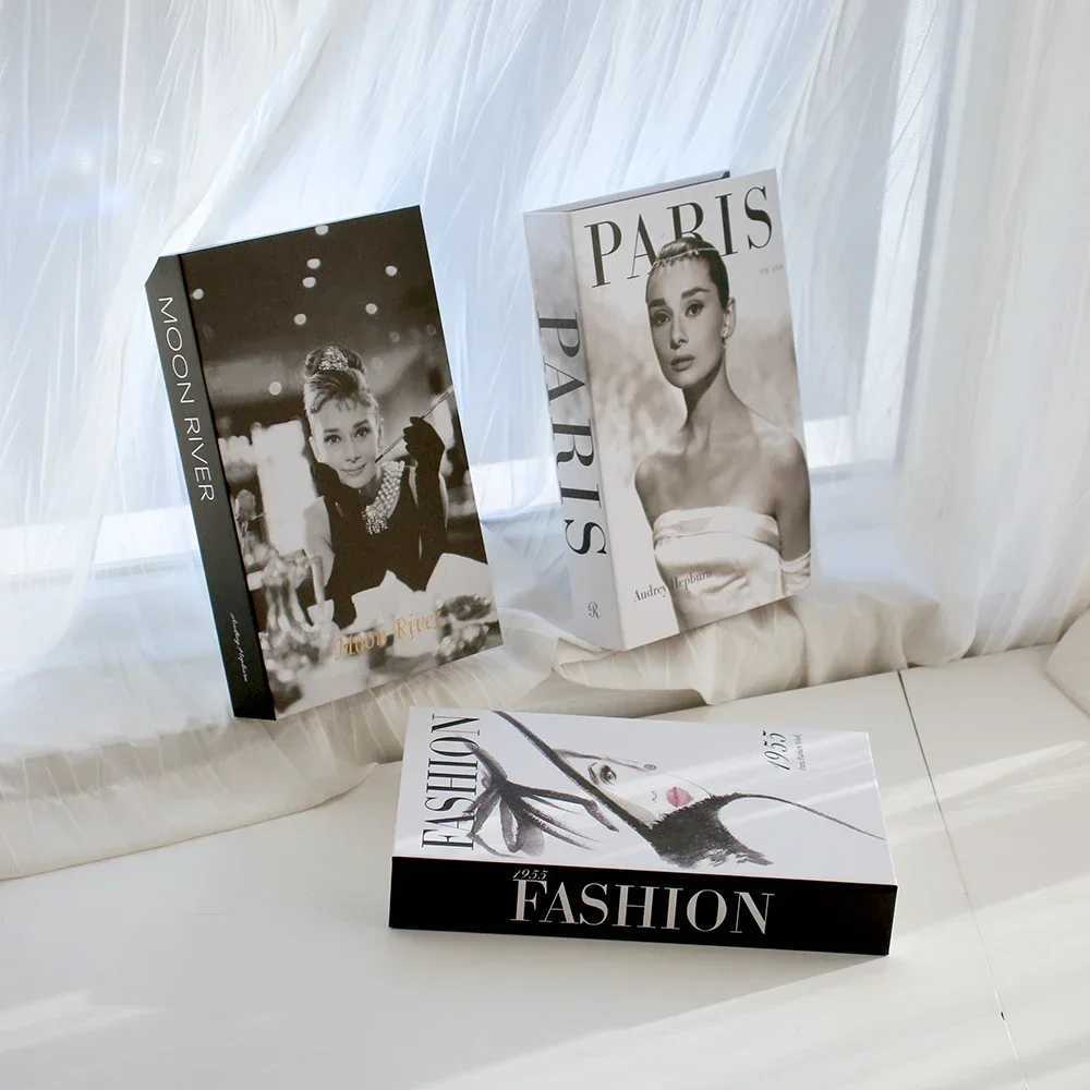 3Pcs Fashion Fake Books Living Room Decoration Designer Books Coffee Table Ornaments Club Hotel Room Villa Prop Books Decoration Y250315
