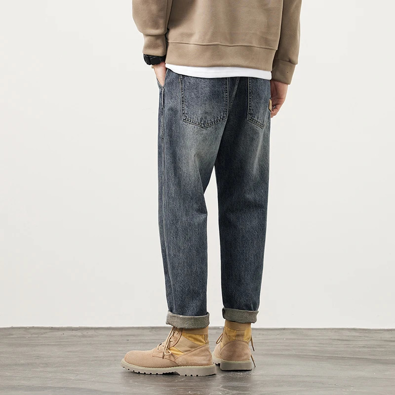 Mens jeans pocket pants loose harem mens clothing streetwear fashionable pockets patch work large oversized 250312