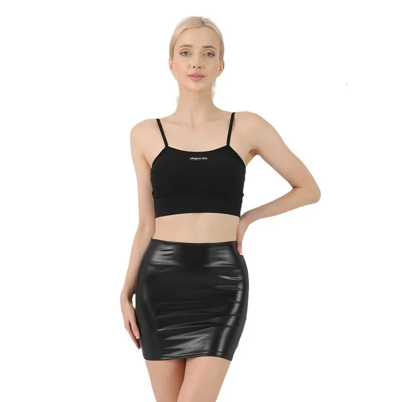 Slim Leather Pencil Mini Skirt High Waist Sexy Fashion Korean Short Summer Skirts For Nightclub Snooker 250312