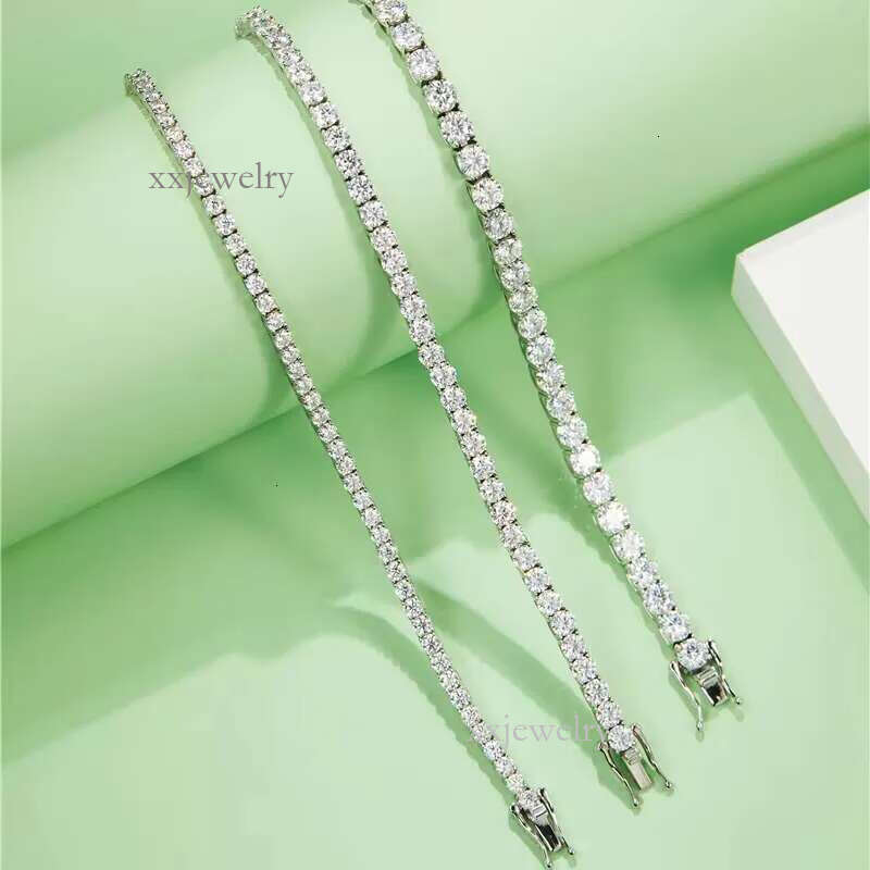 Fine Top Selg Moissanite Jewelry Sier S Sterg White 14k Gold Plated Dia Tennis Chain Necklace