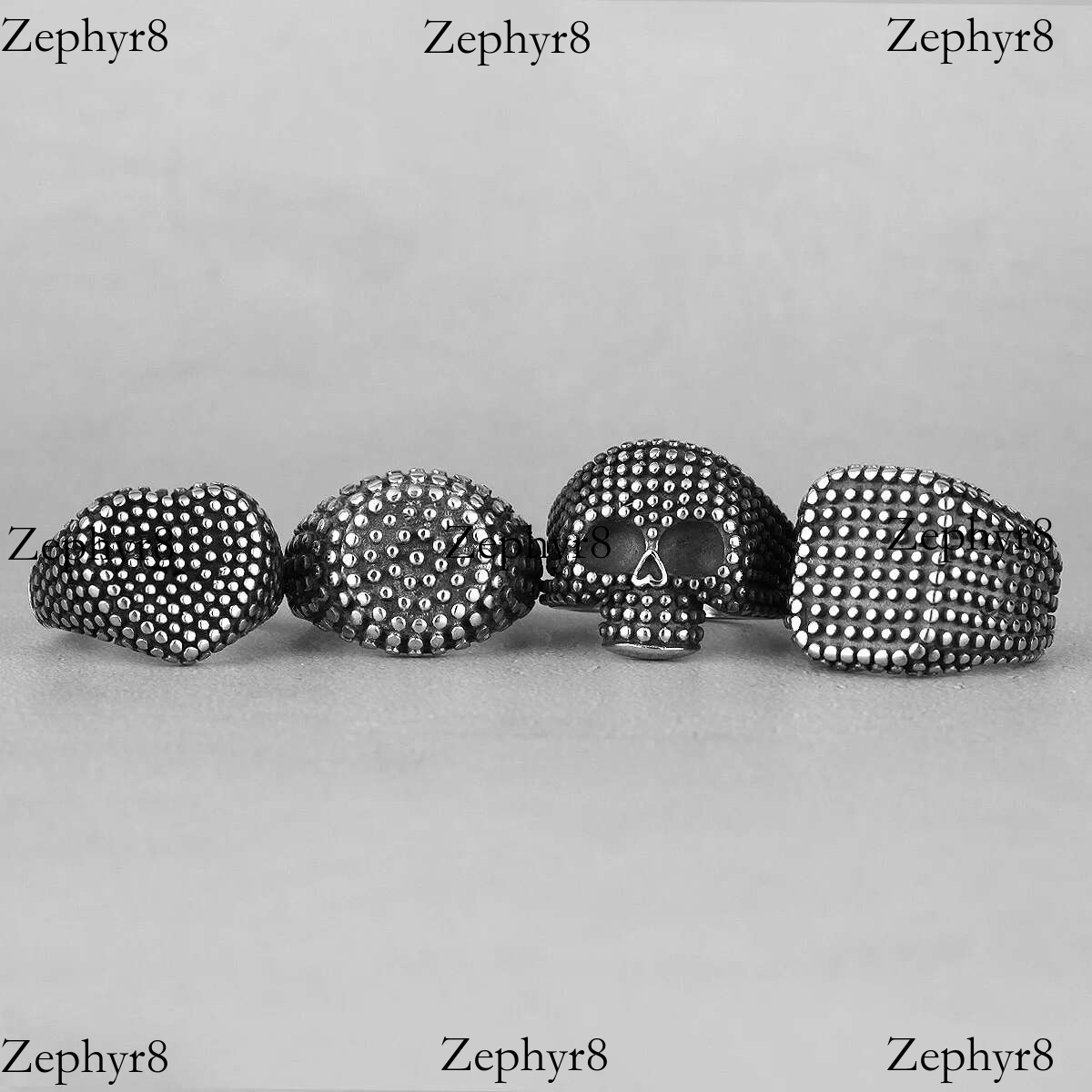 2025 New model Retro Black Spot Geometry Skull Stainless Steel Mens Rings Simple for Male Boyfriend Biker Jewelry Creativity Gift Wholesale
