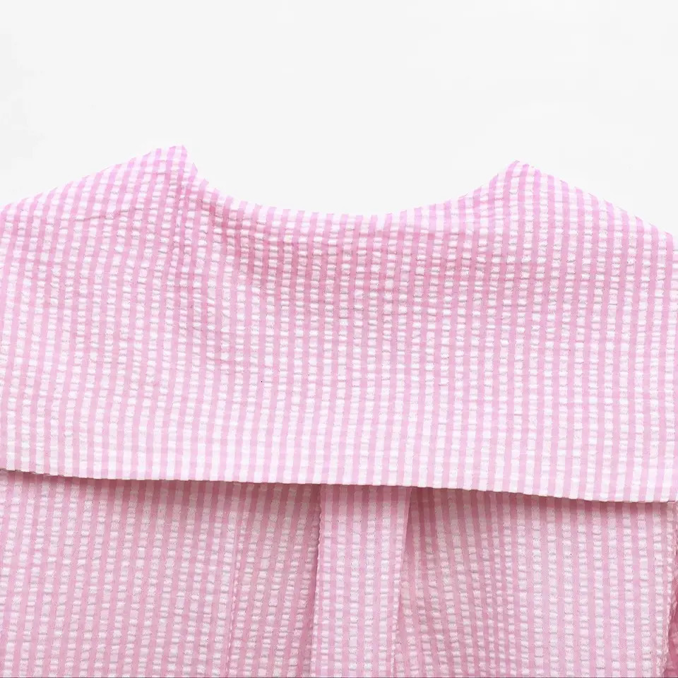 TRAFSHE Plaid Shirts for Womens Peter Pan Collar Tops Long Sleeve Single Breasted Blouse Cute Sweet Girls Loose 61038 250312