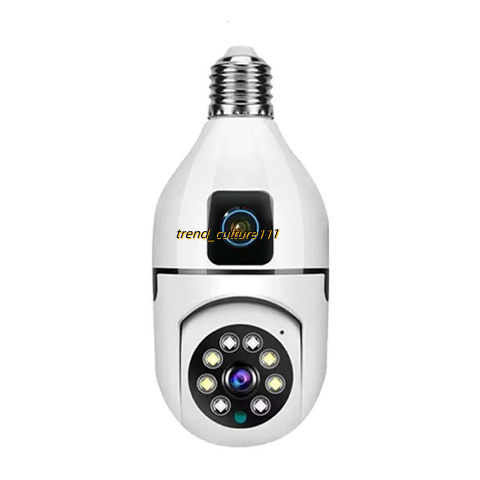 4MP E27 Dual Lens Bulb Camera WiFi Surveillance Night Vision 360 PTZ IP Cameras Human Tracking Indoor CCTV Security Monitor HD 1080P
