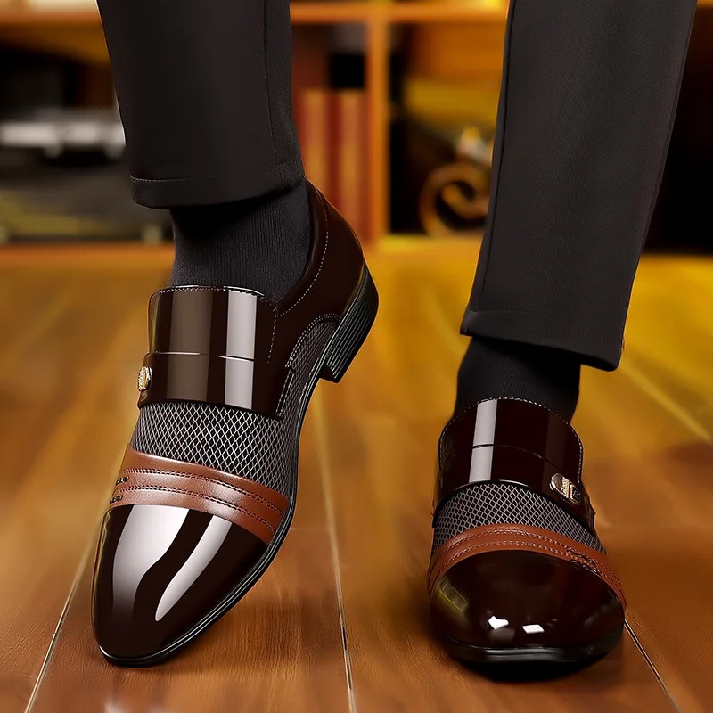 Oxford Shoes Mens Lacquer Wedding Shoe Pointed Toe Dress Shoes for Men Classic Business Men Leather Shoes Big Size 38-48 250314