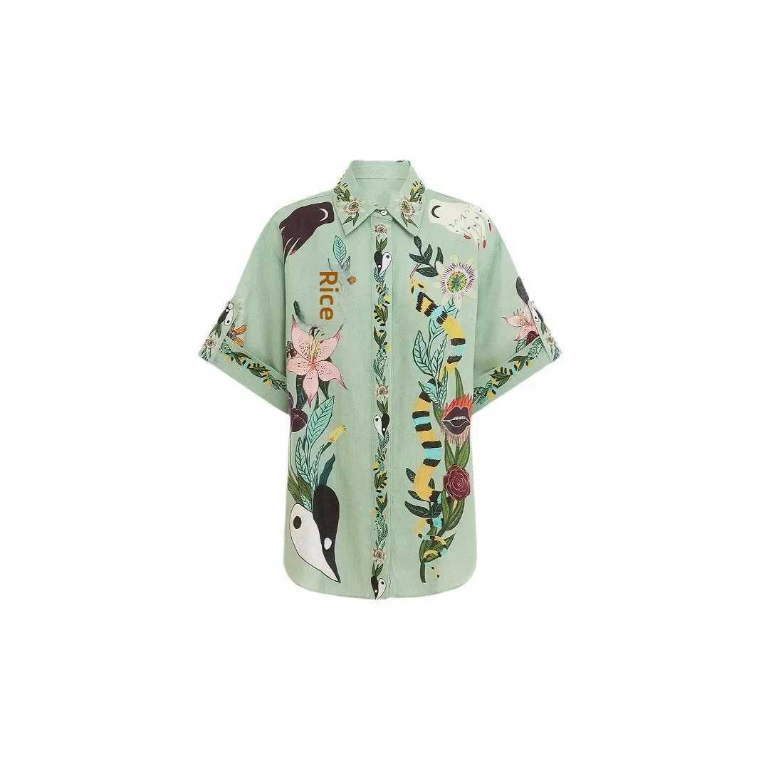 Two Piece Dress Fashion hemp rope pull flower Macaroon lapel shorts set 2025 new independent station Europe US cross-border Y250315E28X