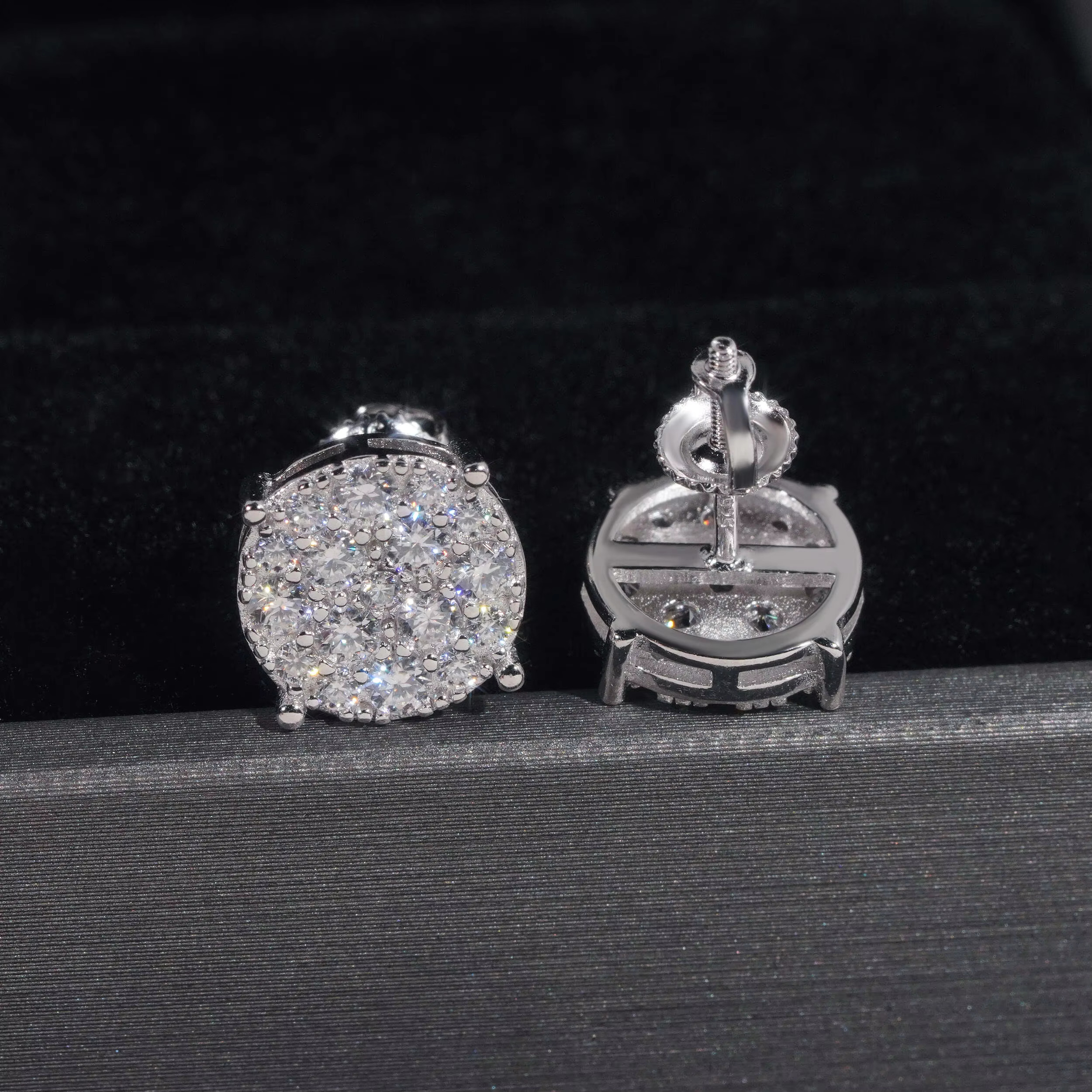 Pass Tester VVS Fully Ear Stud Sterling Sier Men Women 2025 Iced Out Moissanite Dia Earrings H260202