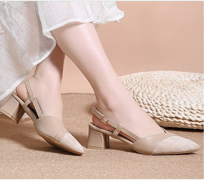 Free shipping high heels women sandals fashion trendy comfortable black nude thick heels
