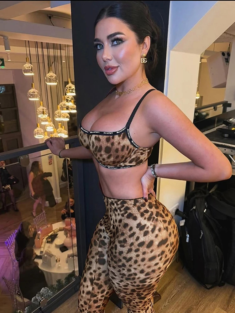 Weird Puss Summer Sexy 2 Piece Set Women Tracksuit Sporty Camisole VestLeggings Skinny Activity Fit Stretch Streetwear Outfits 250314